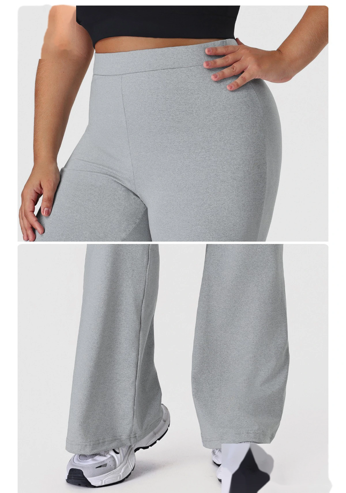 Bulk Custom Women's Plus-Size Flare Yoga Pants - High-Stretch, Slim-Fit, Daily/Fitness Wear | Direct Factory detail