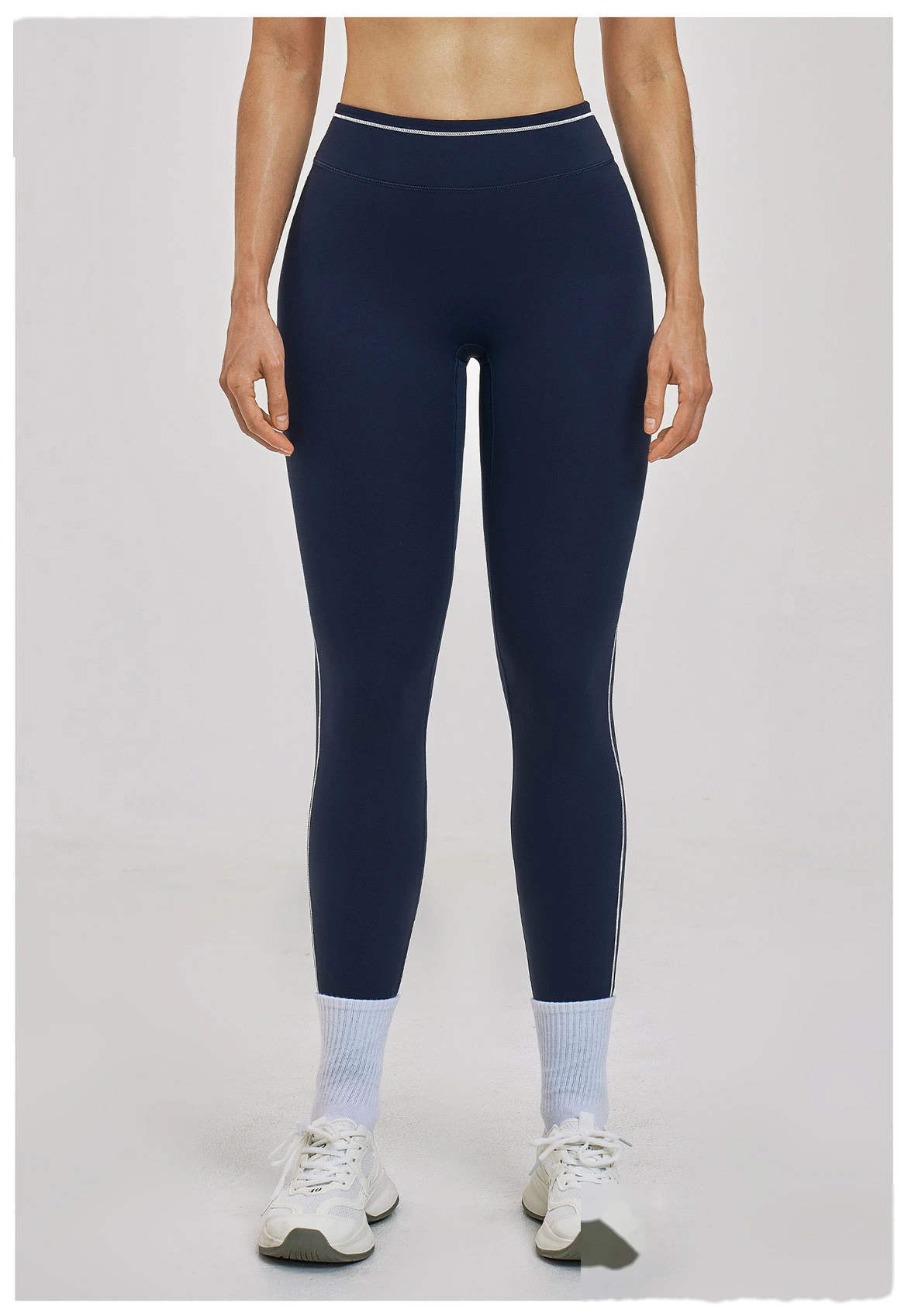 Custom Women’s High Waist Color Block Fitness Leggings Quick Dry Slim Workout Pants Running Sports Trousers detail