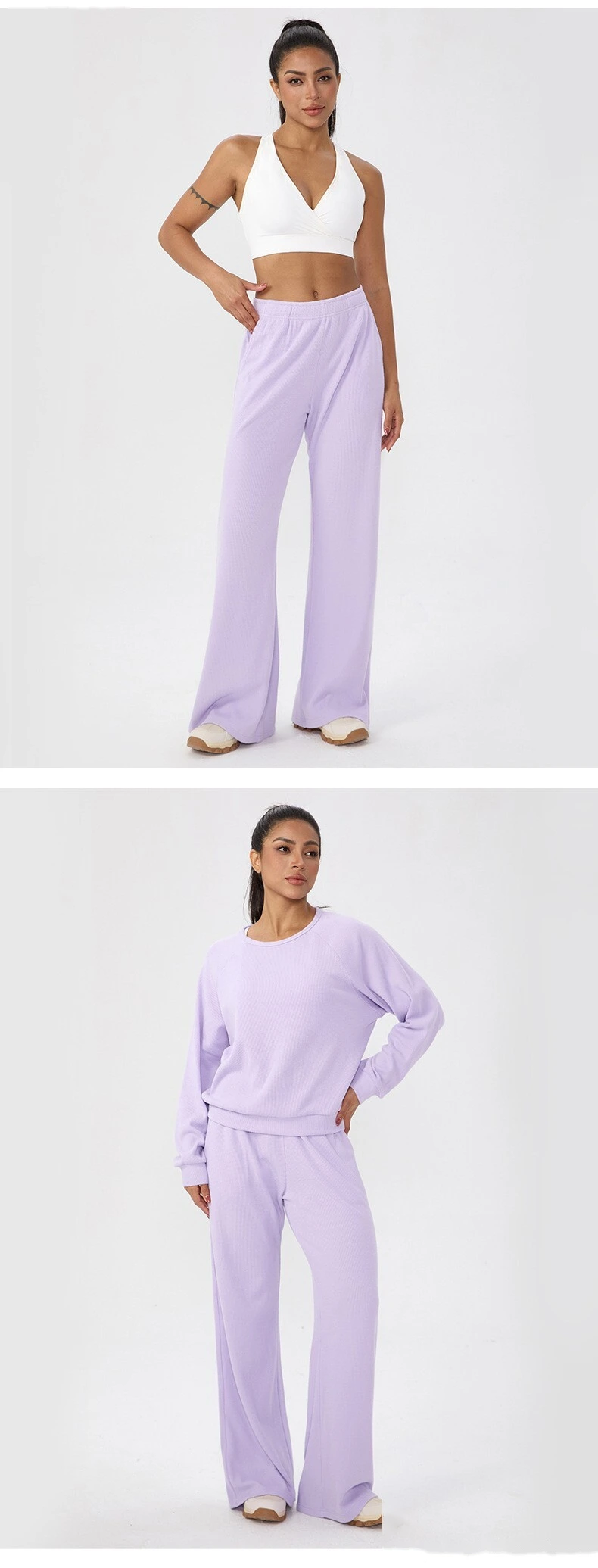 Custom Women's Autumn Winter Wide-Leg Sports Pants - Loose Fit, Casual, for Fitness & Training detail