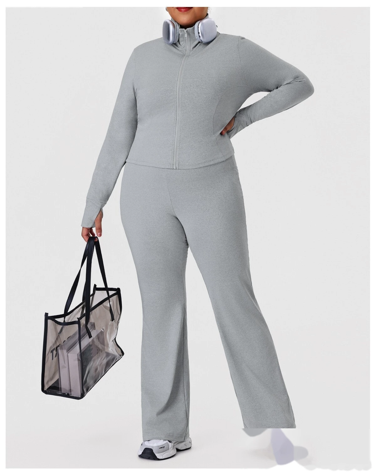 Custom US/EU Plus Size Yoga Coat | Winter Warm Sports Top, Outdoor Running Fitness Jacket detail