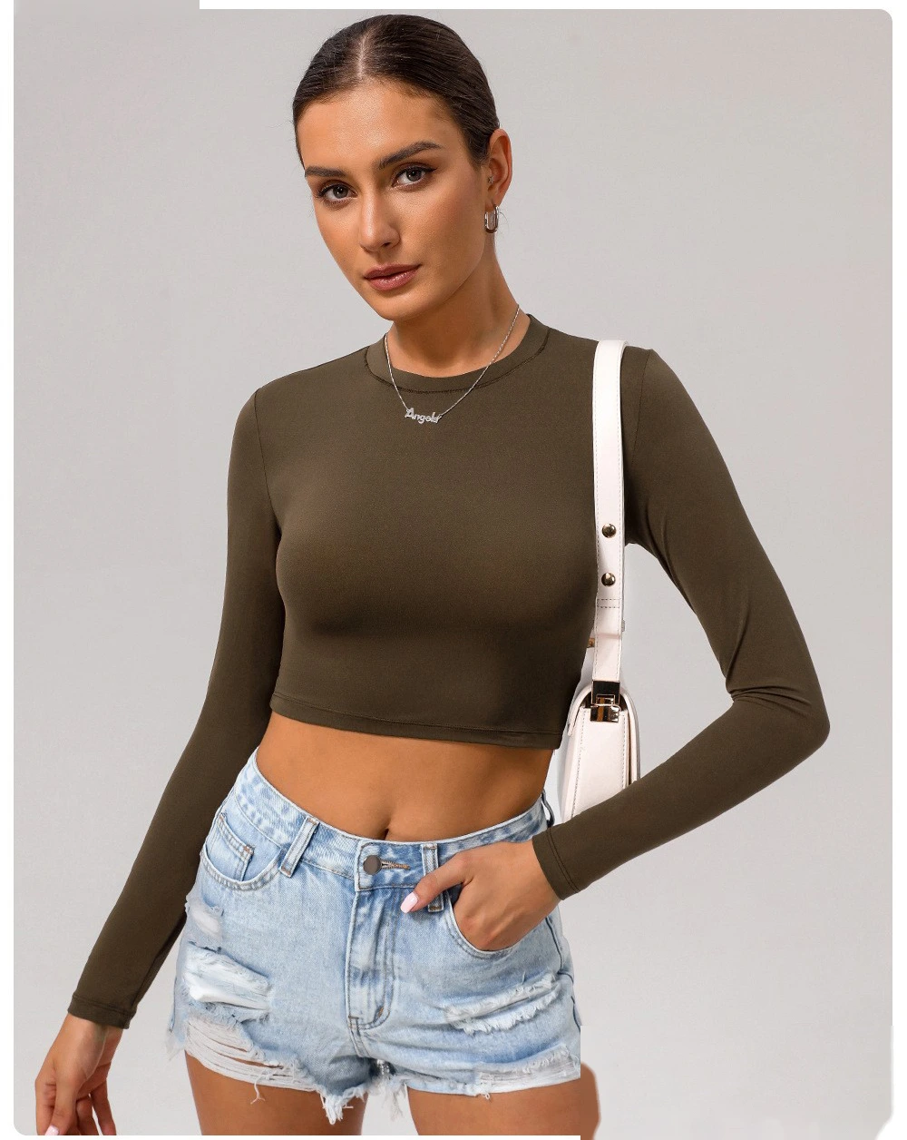 Custom slim sports T-shirt long-sleeved yoga clothes autumn and winter running sports casual long-sleeved T-shirt detail