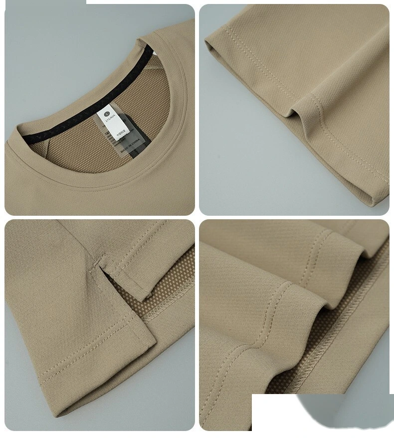 Custom Men’s 7A Antibacterial Lightweight Ice Silk Tee Loose Fit Seamless Plus Size Cool Dry Athletic Shirt detail