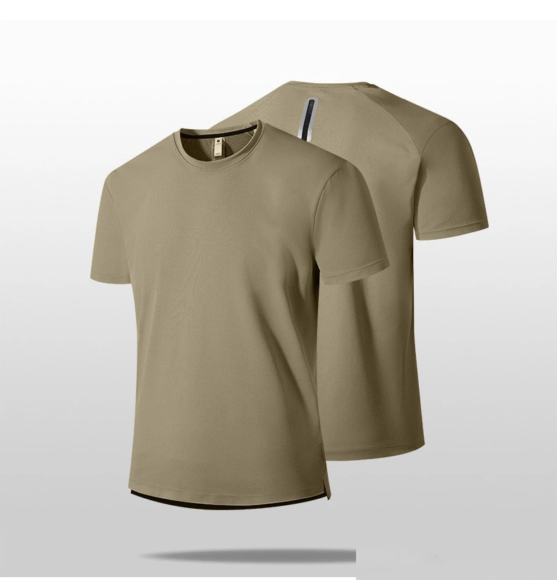 Custom Men’s 7A Antibacterial Lightweight Ice Silk Tee Loose Fit Seamless Plus Size Cool Dry Athletic Shirt detail
