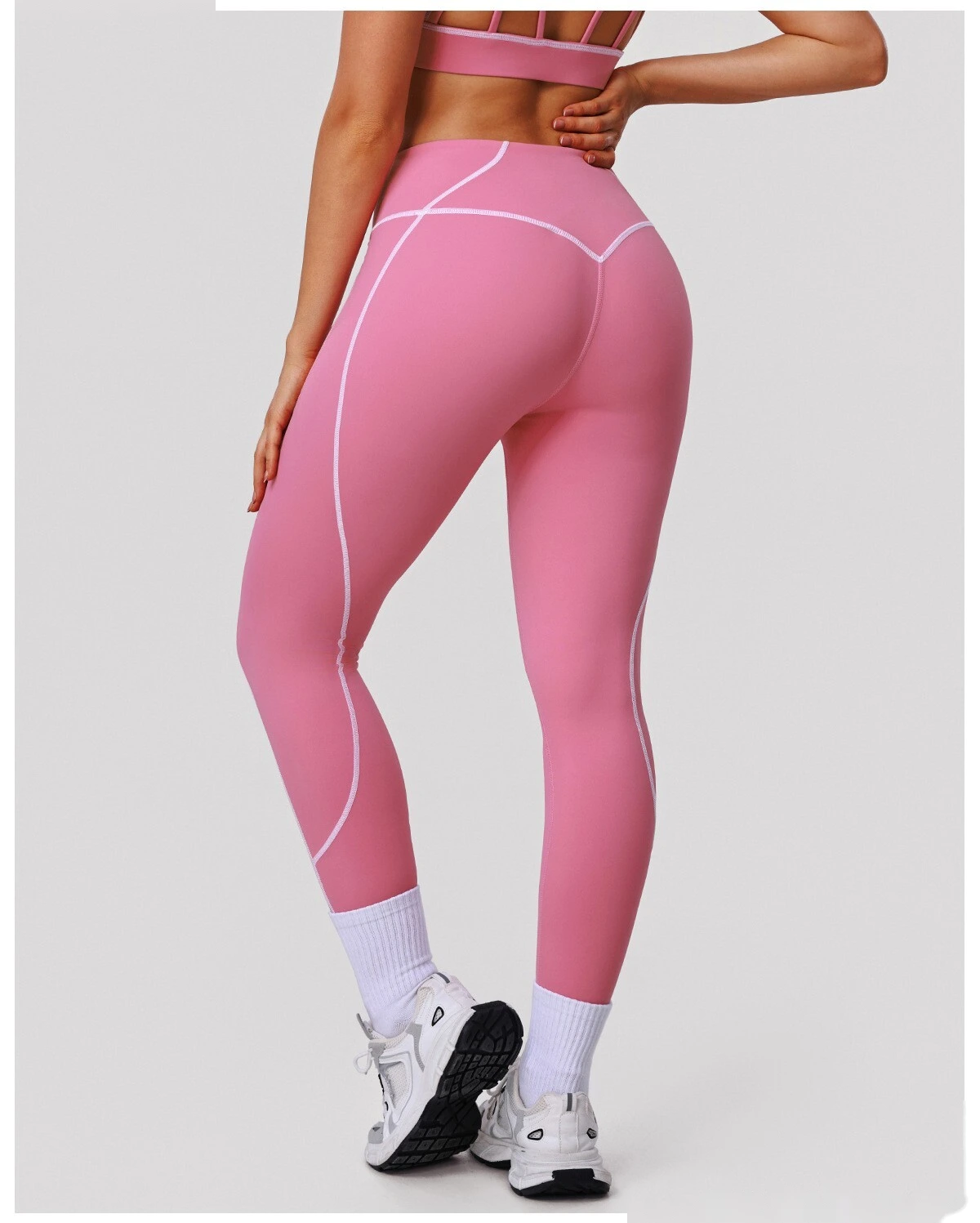 Bulk Custom Women's Yoga Leggings - High-Elastic Color Block Buttery Soft Fitness Pants detail
