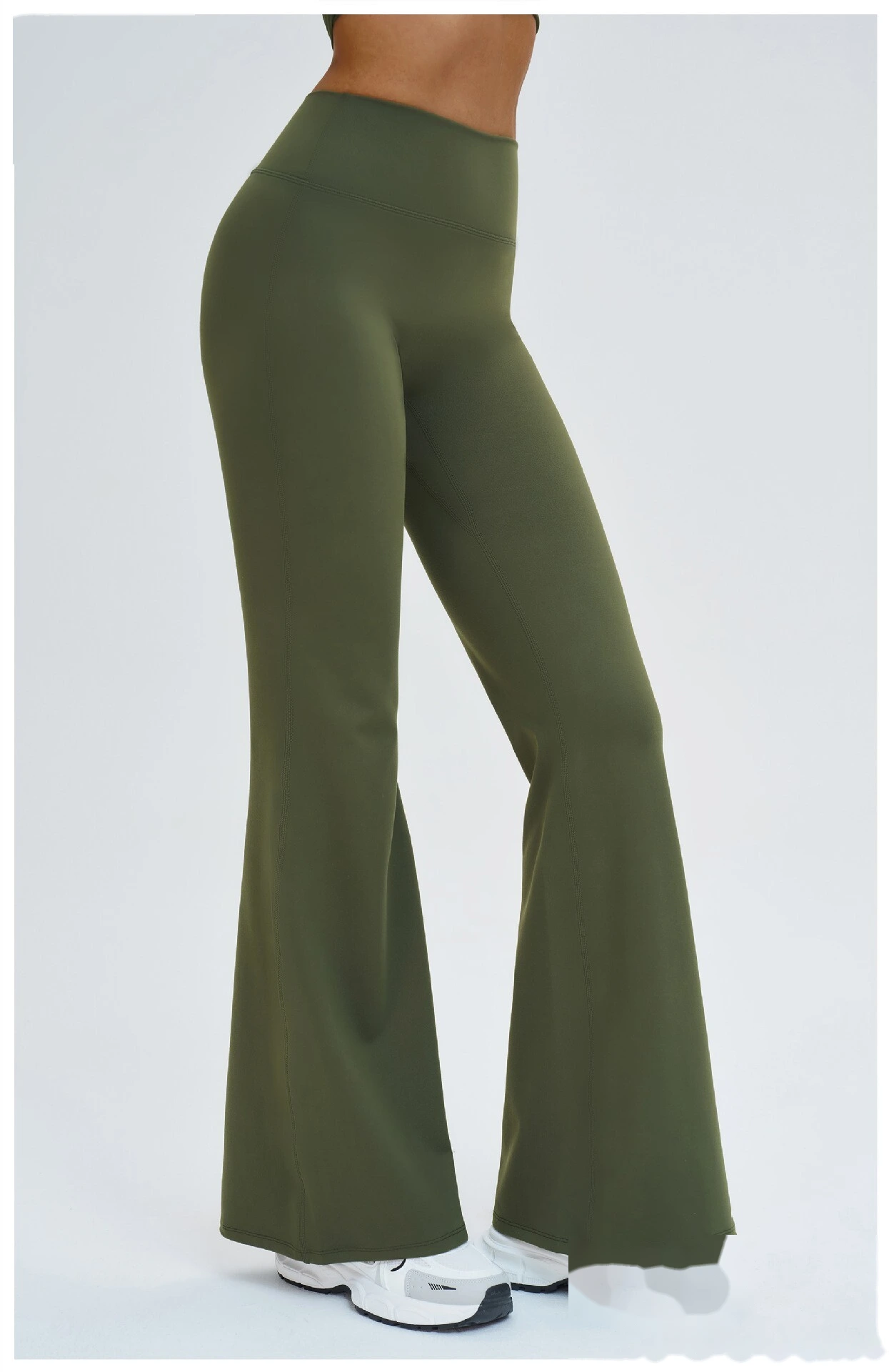 Custom High-Waisted Wide-Leg Yoga Pants - Women's Slimming Flare Outdoor Running Sports Trousers detail
