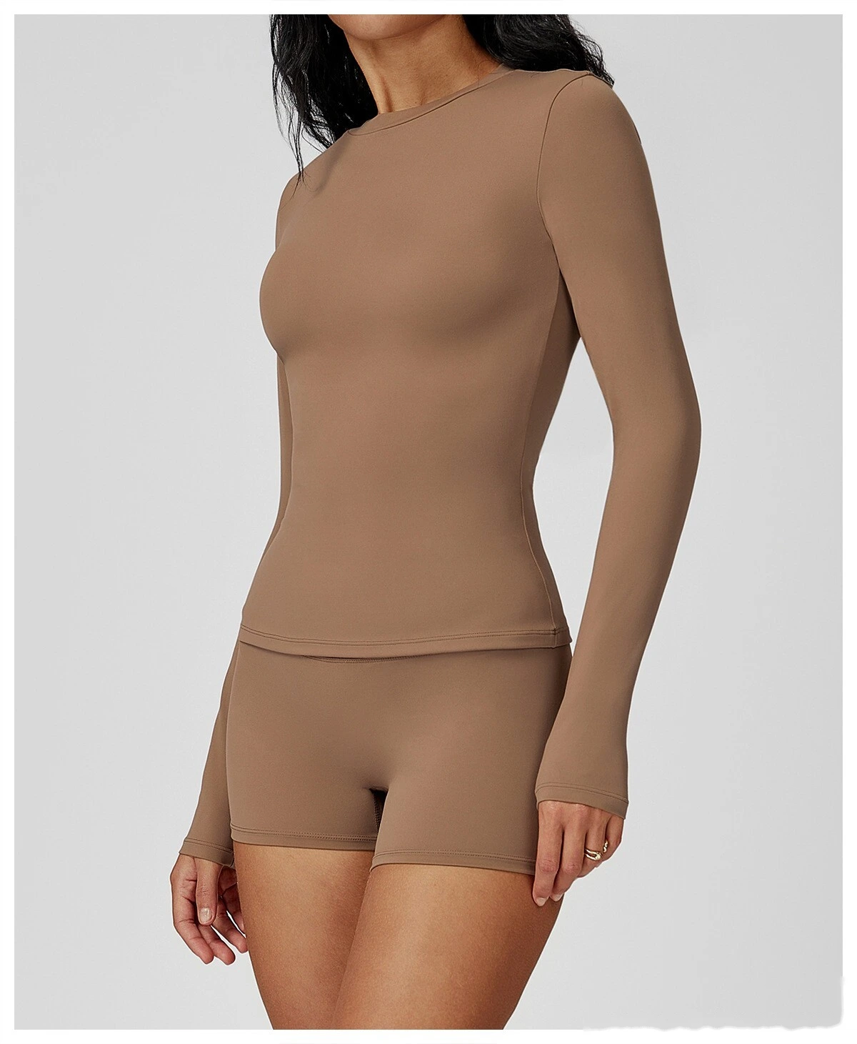 Custom-made women's fashion comfortable high-elastic yoga fitness tight T-shirt detail