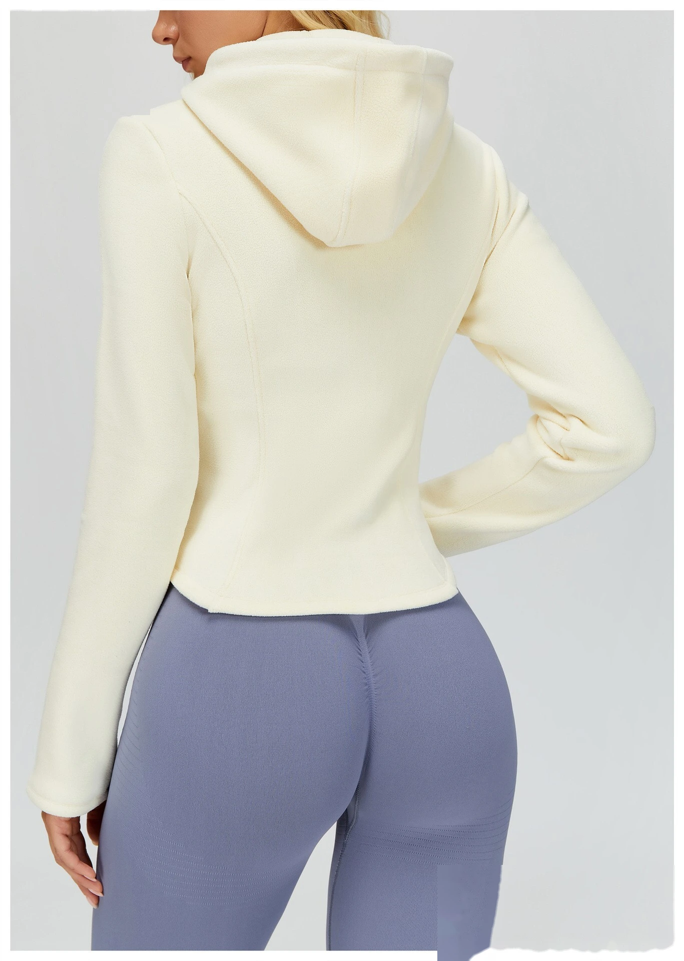 Custom Fleece-Lined Hooded Jacket: Slim-Fit Outdoor Zip Coat with Pockets for Sports & Leisure detail